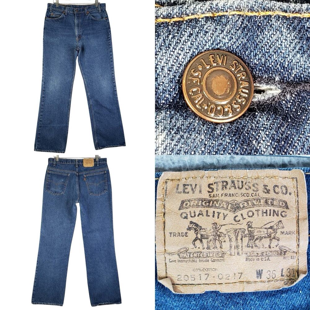 Vtg 90s Levis 517 Blue Jeans Mens Size 36x31 Orange Tab Straight Leg